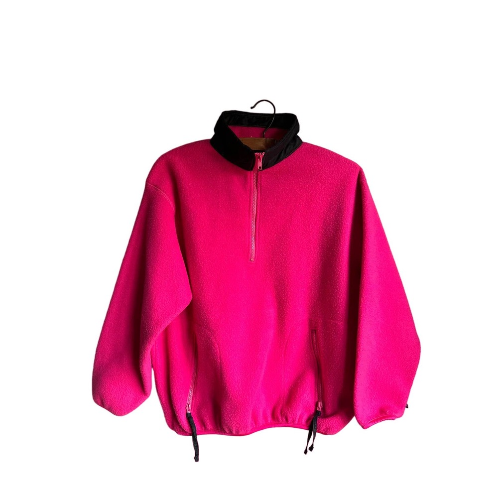 Sostanza Contemporary Apparel Womens‎ 1/4 Fleece Sweater Turtleneck Pink Size L